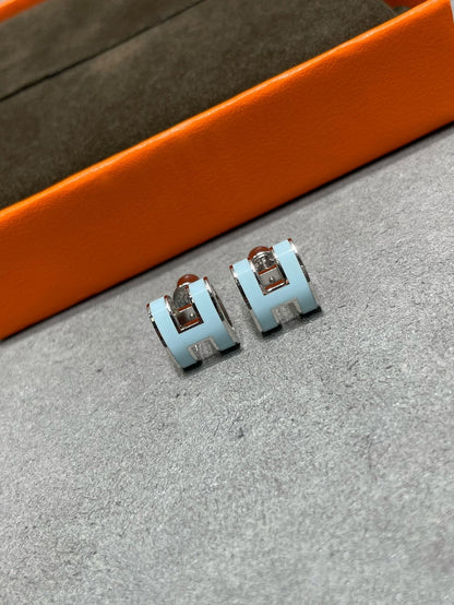 [Star Jewelry]POP H SKY BLUE STUD EARRINGS
