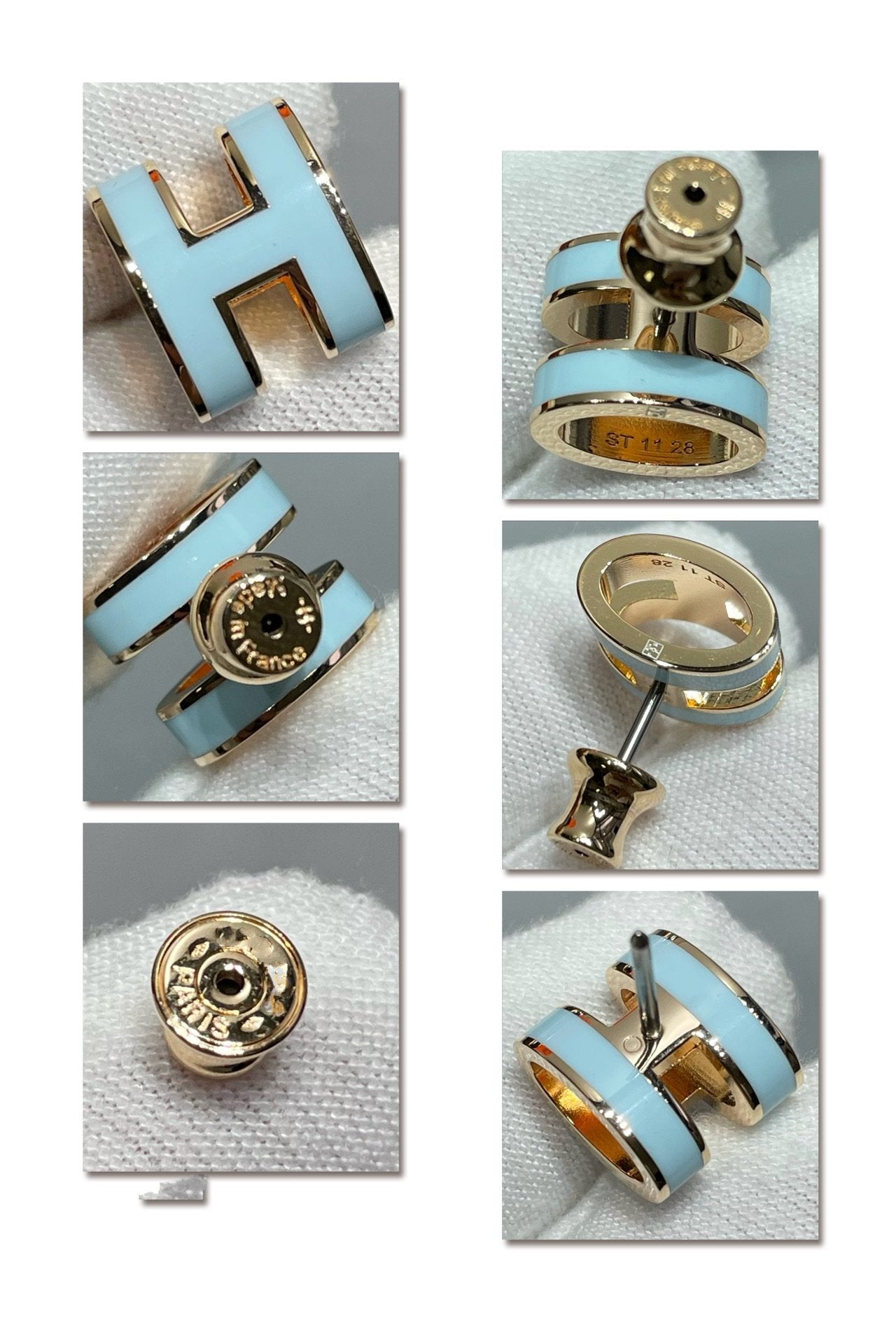 [Star Jewelry]POP H SKY BLUE STUD EARRINGS