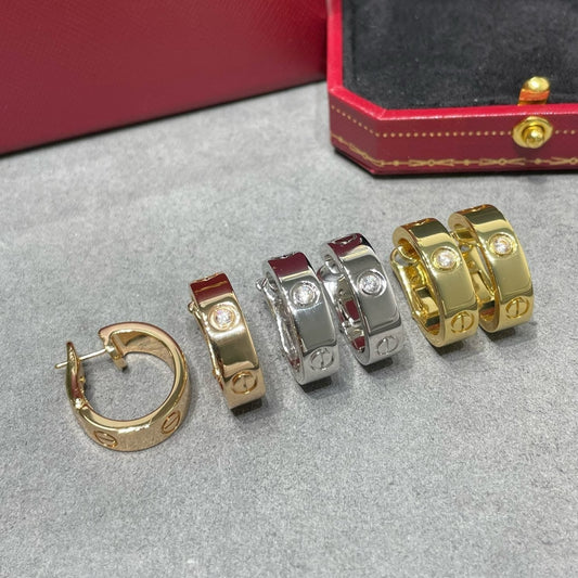 [Star Jewelry]LOVE 5.5MM 1 DIAMOND EARRINGS