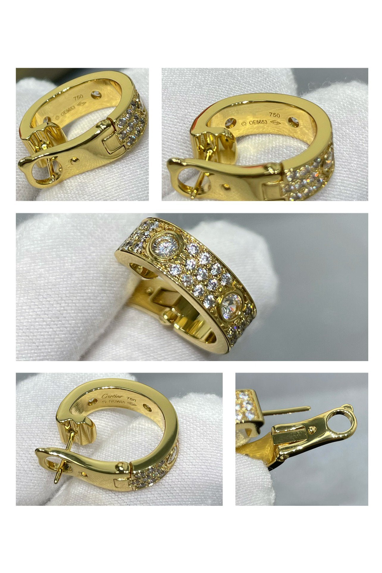 [Star Jewelry]LOVE 5.5MM DIAMOND PAVED EARRINGS
