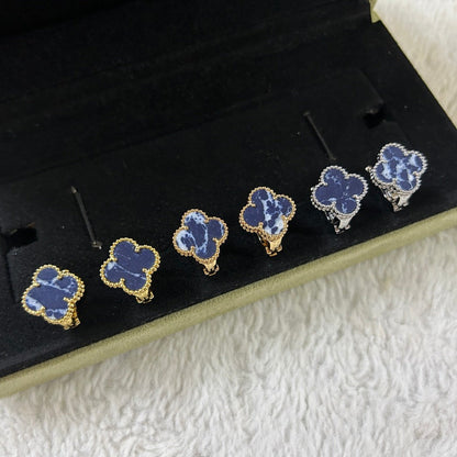 [Star Jewelry]CLOVER PIETERSITE MEDIUM STUD EARRINGS