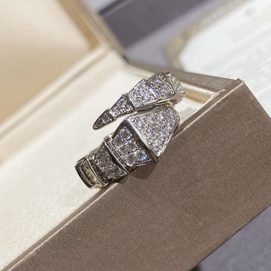 [Star Jewelry]SERPENTI LARGE RING SILVER DIAMOND PAVED
