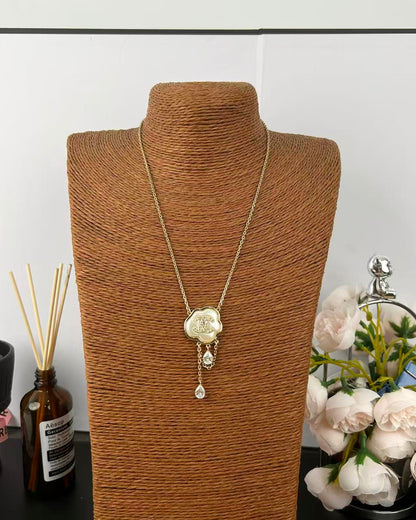 [Star Jewelry]Cloud Pearl Mother-of-Pearl Diamond Chain Pendant Necklace