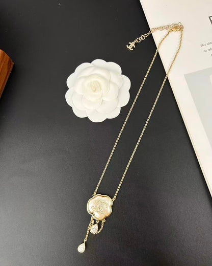 [Star Jewelry]Cloud Pearl Mother-of-Pearl Diamond Chain Pendant Necklace