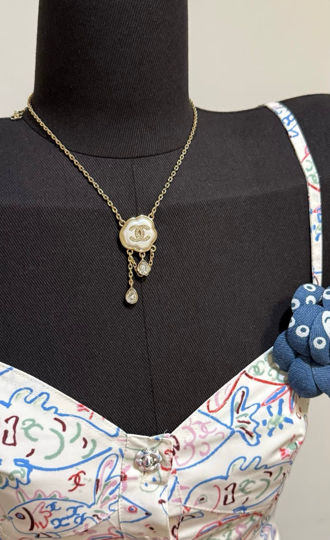 [Star Jewelry]Cloud Pearl Mother-of-Pearl Diamond Chain Pendant Necklace