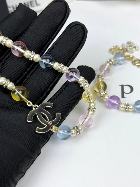 [Star Jewelry]26C New Spring Collection Colorful Transparent Resin Necklace