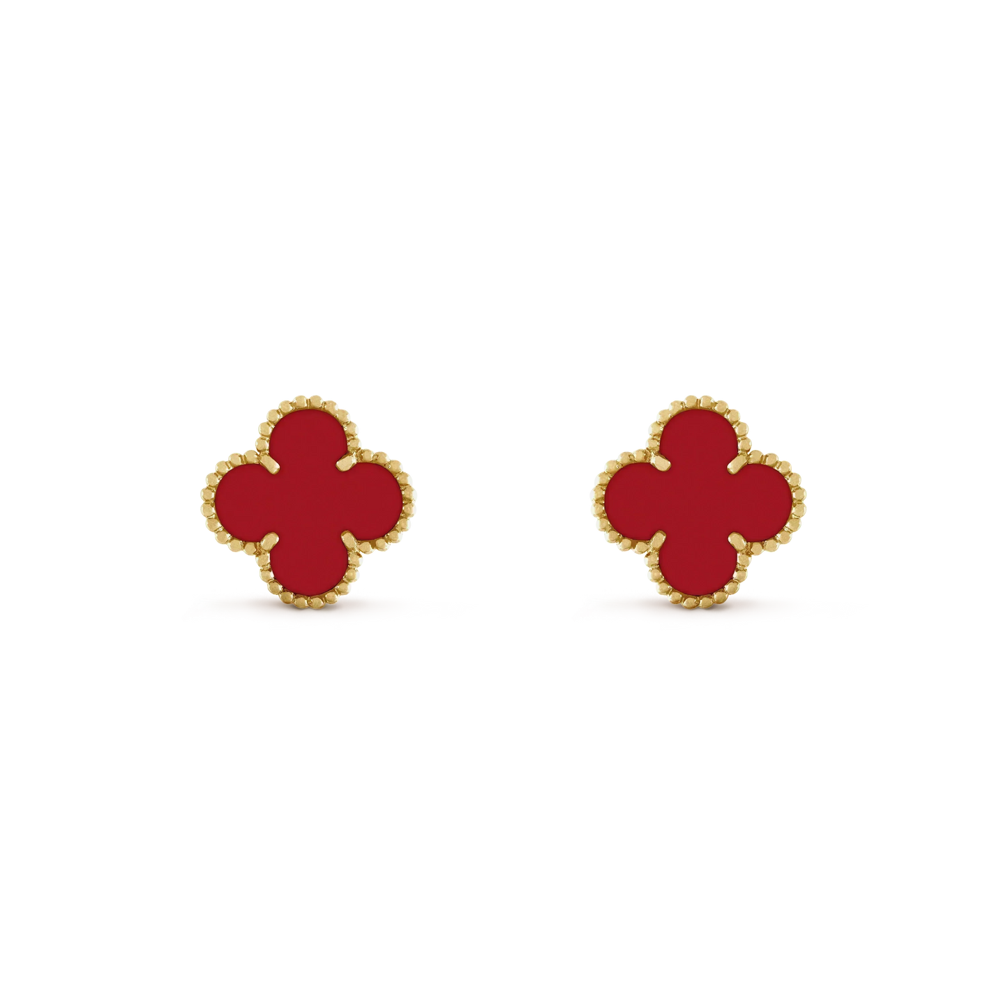 [Star Jewelry]CLOVER MINI 9.5MM CARNELIAN EARRINGS