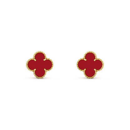 [Star Jewelry]CLOVER MINI 9.5MM CARNELIAN EARRINGS