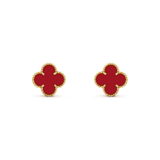 [Star Jewelry]CLOVER MINI 9.5MM CARNELIAN EARRINGS
