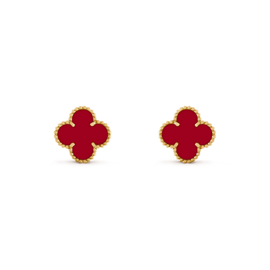[Star Jewelry]CLOVER MEDIUM 1 MOTIFS CARNELIAN  EARRINGS