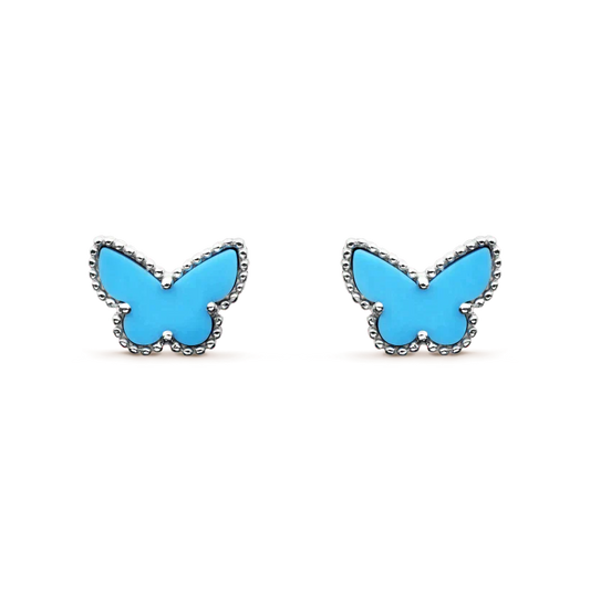 [Star Jewelry]BUTTERFLY TURQUOISE EARRINGS SILVER
