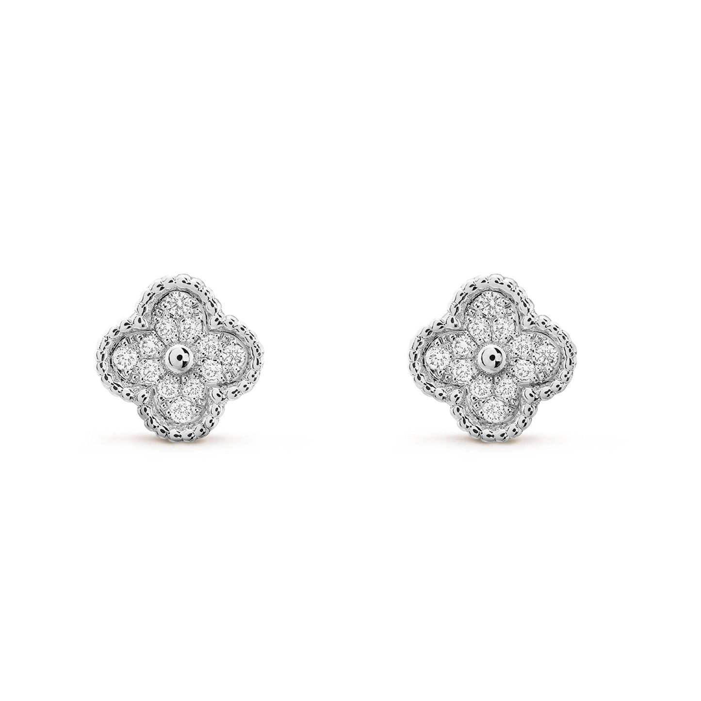 [Star Jewelry]CLOVER MINI DIAMOND STUD EARRINGS