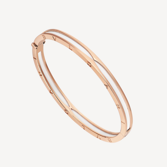 [Star Jewelry]ZERO 1 PINK GOLD WITH WHITE CERAMIC BRACELET