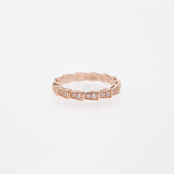 [Star Jewelry]SERPENTI RING PINK GOLD DIAMOND PAVED 3MM
