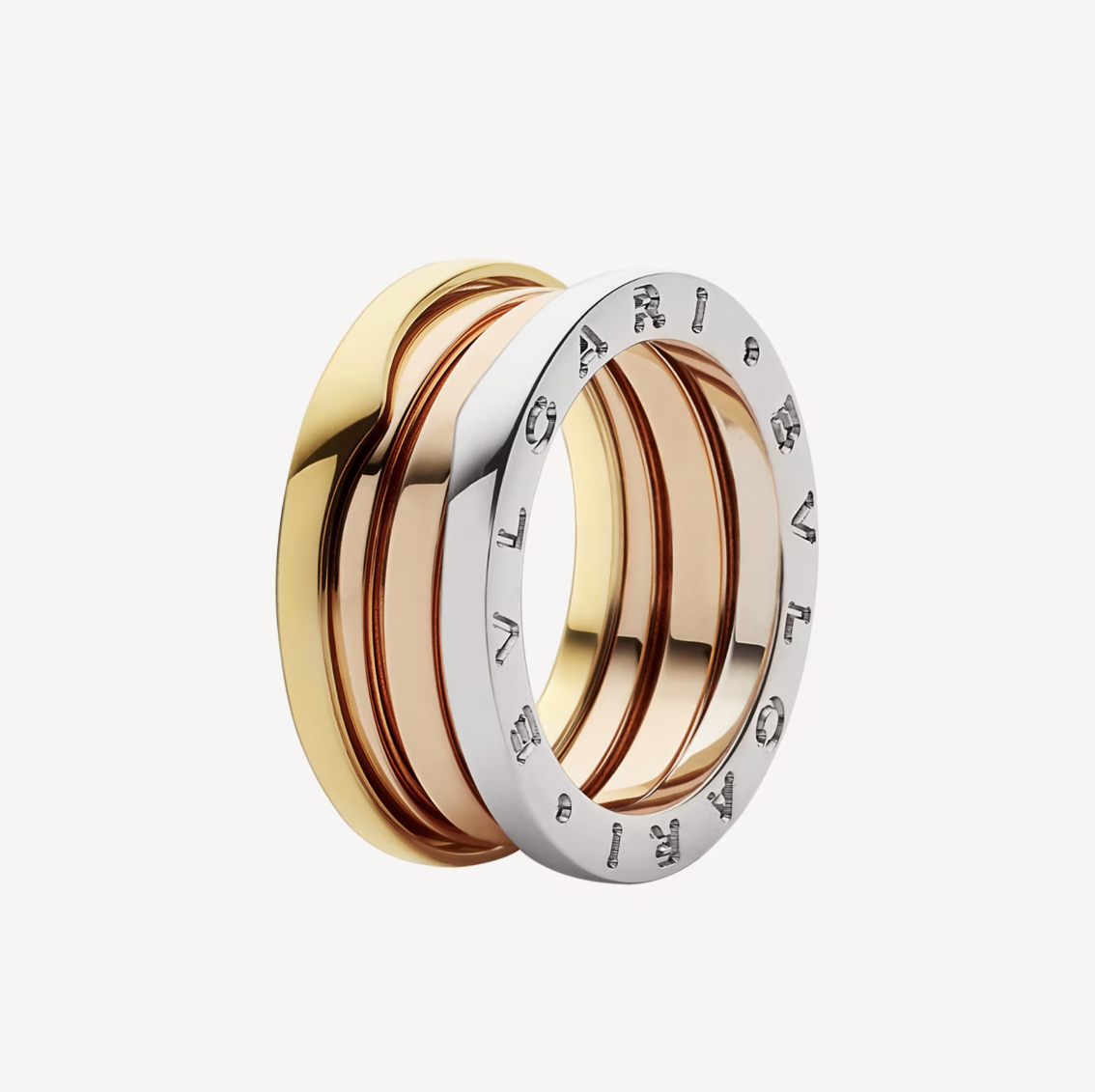 [Star Jewelry]ZERO 1 THREE-BAND ROSE WHITE AND YELLOW RING