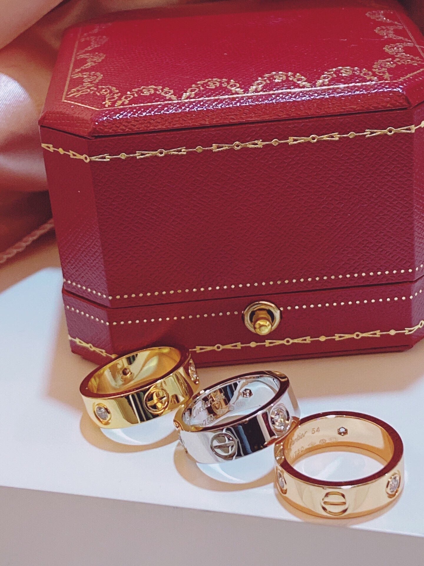 [Star Jewelry]Three-Diamond Ring