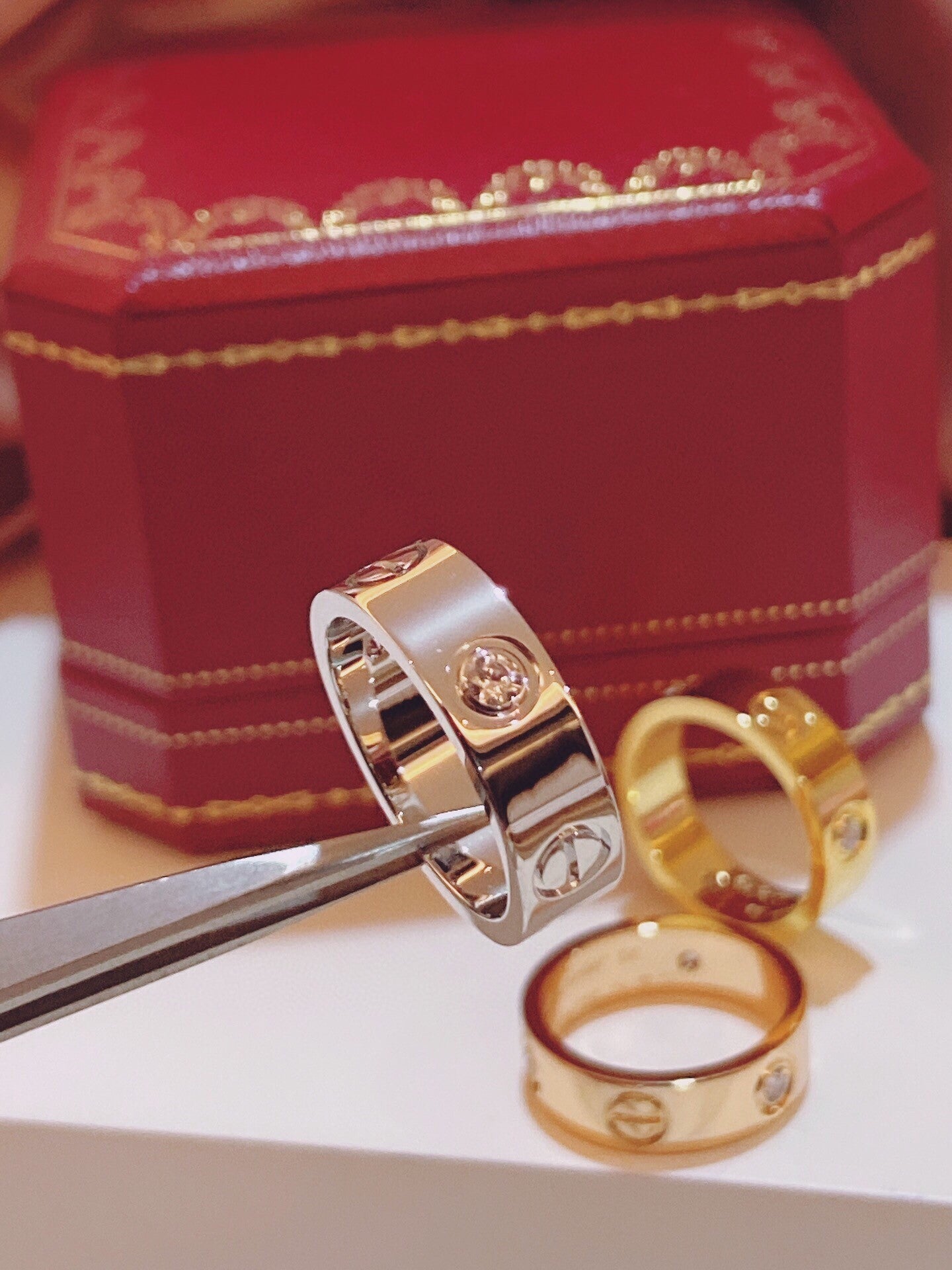 [Star Jewelry]Three-Diamond Ring