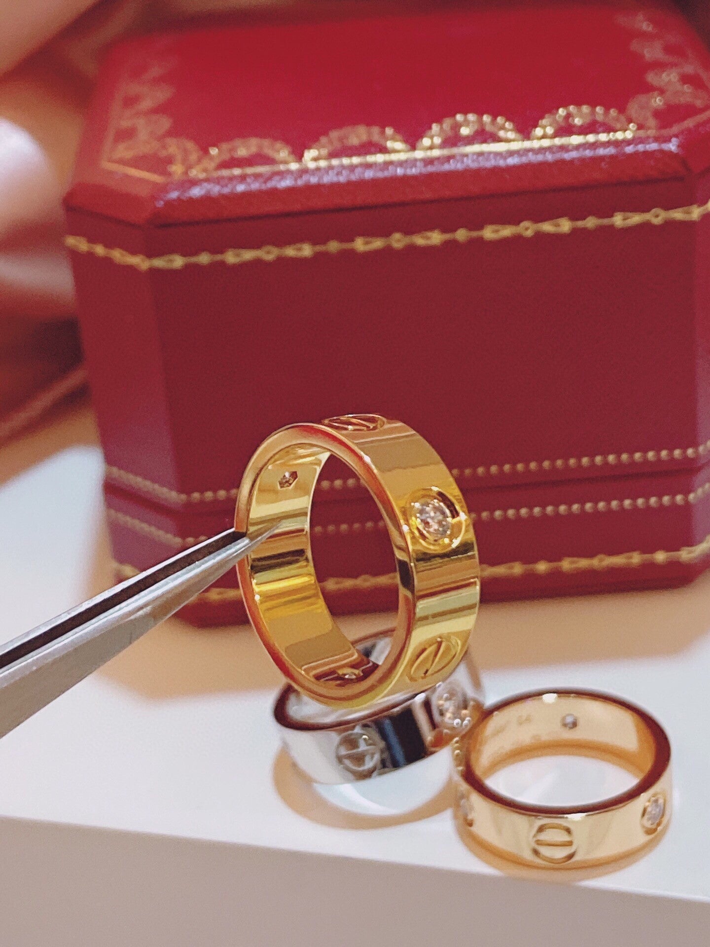 [Star Jewelry]Three-Diamond Ring