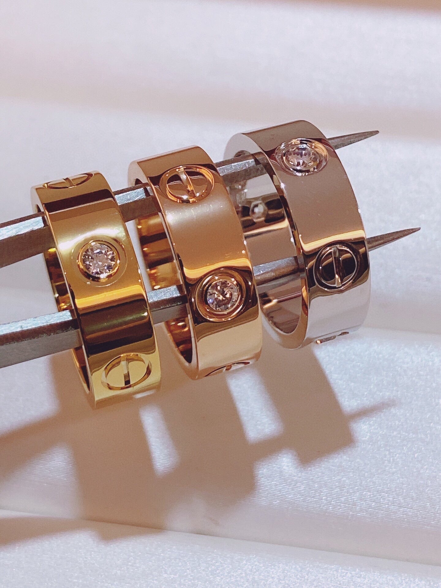 [Star Jewelry]Three-Diamond Ring