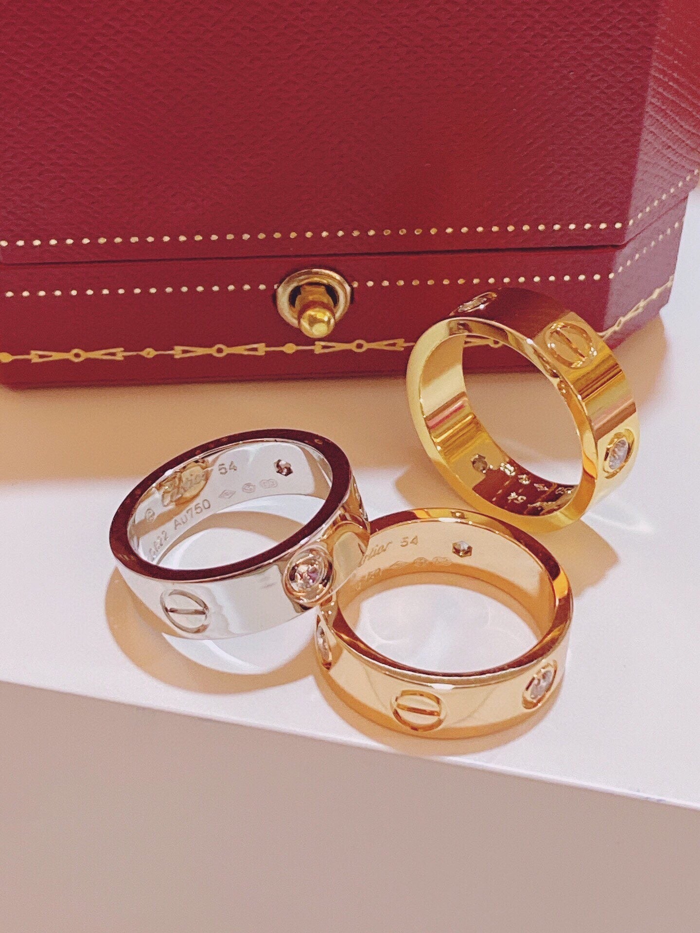 [Star Jewelry]Three-Diamond Ring