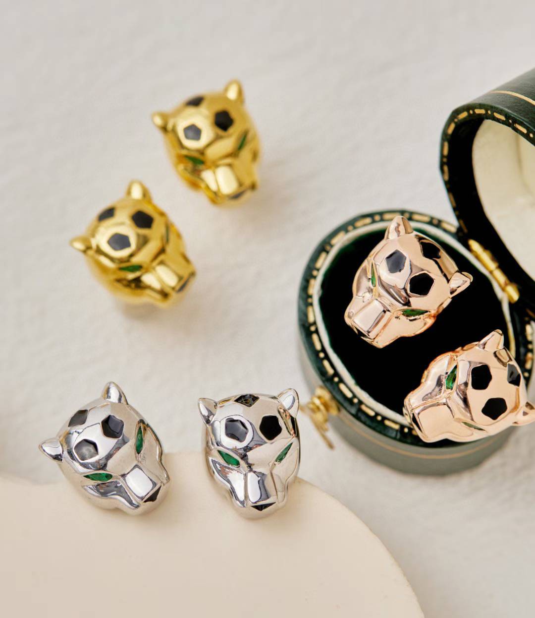 [Star Jewelry]CHRRTAH-PRINT STUD EARRINGS, THREE COLORS