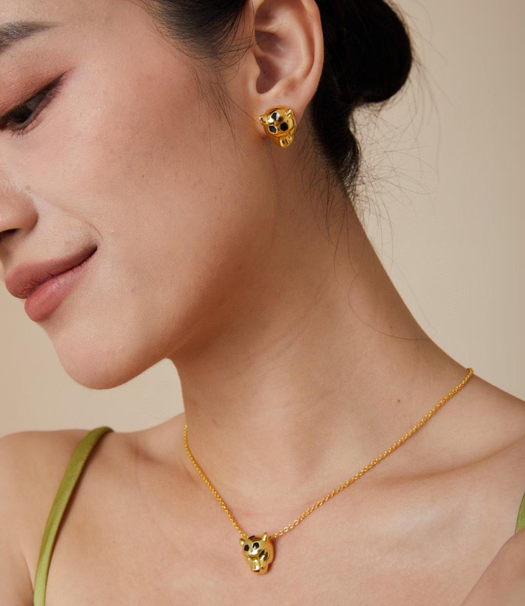 [Star Jewelry]CHRRTAH-PRINT STUD EARRINGS, THREE COLORS