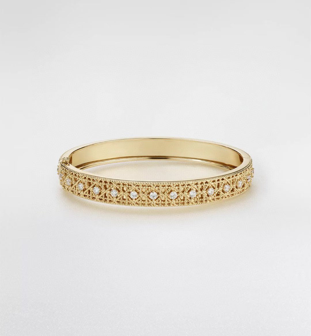 [Star Jewelry]2026 WOVEN-PATTERN BRACELET SET WITH FULL DIAMOND INLAY THREE-COLORS
