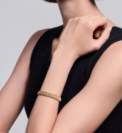 [Star Jewelry]2026 WOVEN-PATTERN BRACELET SET WITH FULL DIAMOND INLAY THREE-COLORS
