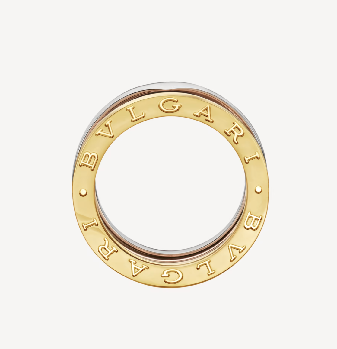 [Star Jewelry]ZERO 1 THREE-BAND ROSE WHITE AND YELLOW RING