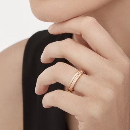 [Star Jewelry]ZERO 1 ONE-BAND PAVED DIAMONDS ON THE SPIRAL RING