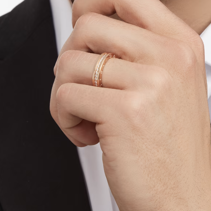 [Star Jewelry]ZERO 1 ONE-BAND PAVED DIAMONDS ON THE SPIRAL RING