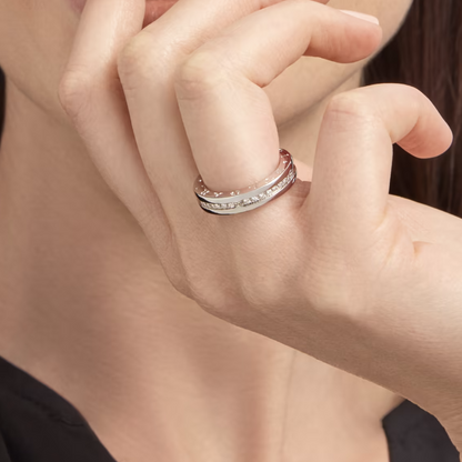 [Star Jewelry]ZERO 1 ONE-BAND PAVED DIAMONDS ON THE SPIRAL RING