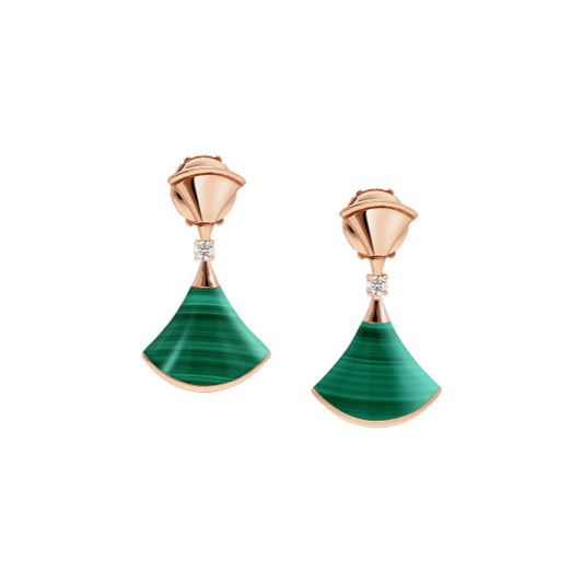 [Star Jewelry]DREAM MALACHITE PINK GOLD EARRINGS