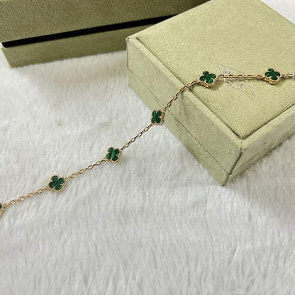 [Star Jewelry]CLOVER 6 MOTIF MALACHITE BRACELET