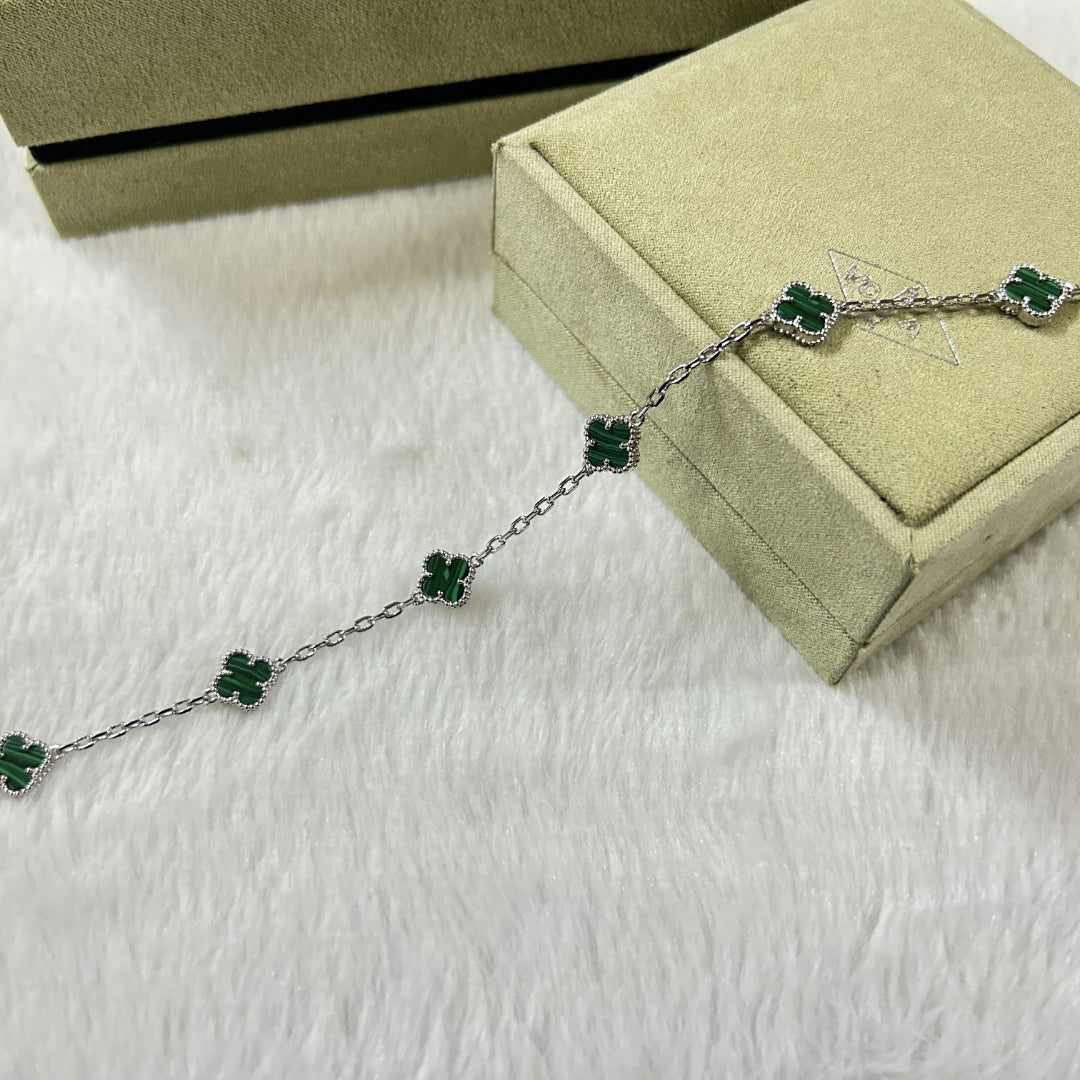 [Star Jewelry]CLOVER 6 MOTIF MALACHITE BRACELET