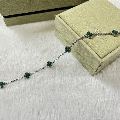 [Star Jewelry]CLOVER 6 MOTIF MALACHITE BRACELET