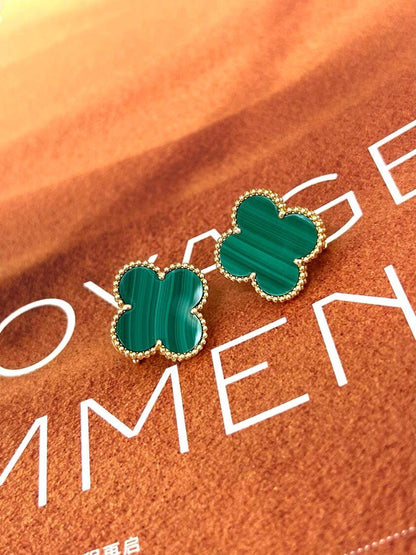 [Star Jewelry] CLOVER LARGE (20mm) 1 MOTIFS GREENER MOP STUD EARRINGS