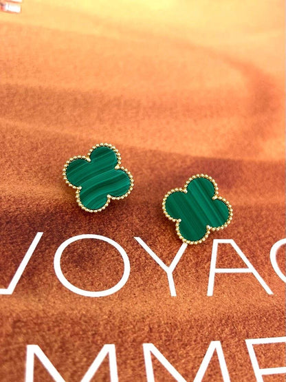 [Star Jewelry] CLOVER LARGE (20mm) 1 MOTIFS GREENER MOP STUD EARRINGS