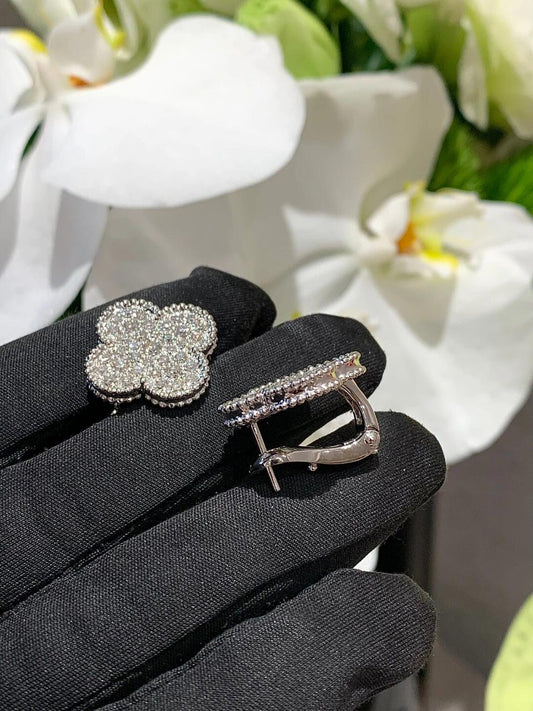 [Star Jewelry]CLOVER 20MM MOTIFS DIAMOND STUD EARRINGS SILVER