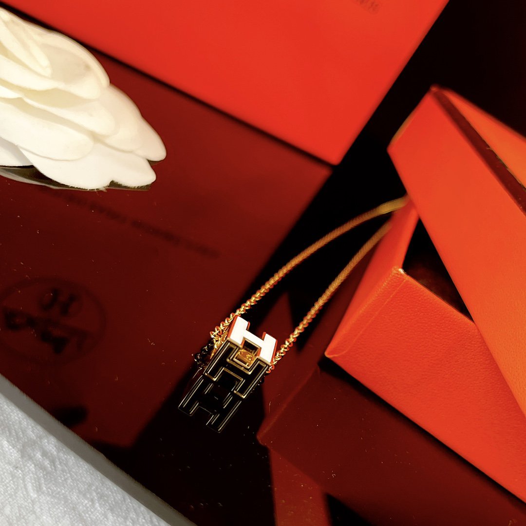 [Star Jewelry]H WHITE SQUARE GOLD NECKLACE