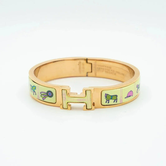 [Star Jewelry]H PINK GOLD BRACELET CREAM CERAMIC