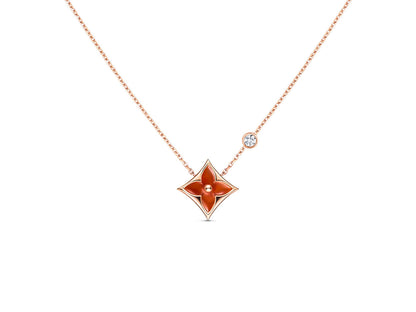 [Star Jewelry]STAR NECKLACE PINK GOLD 1 DIAMOND