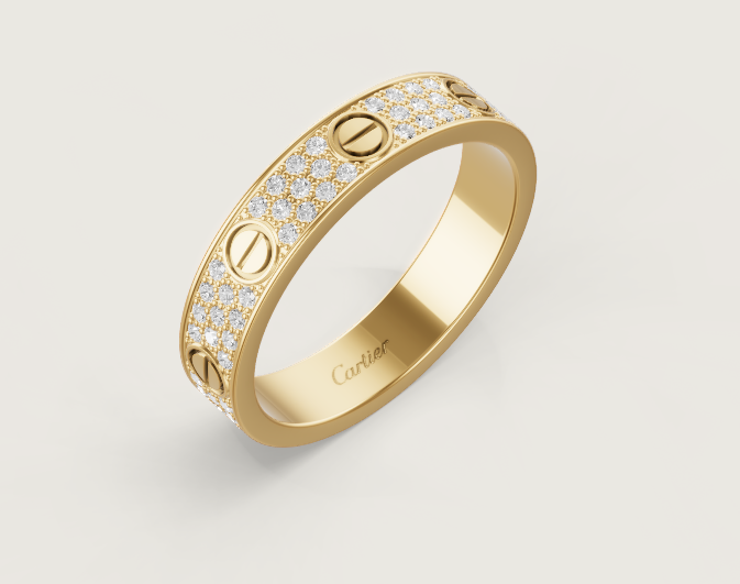 [Star Jewelry]LOVE RING 4mm-wide full-diamond ring GOLD