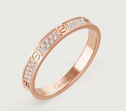 [Star Jewelry]LOVE RING 2.6mm-wide full-diamond ring Rose Gold