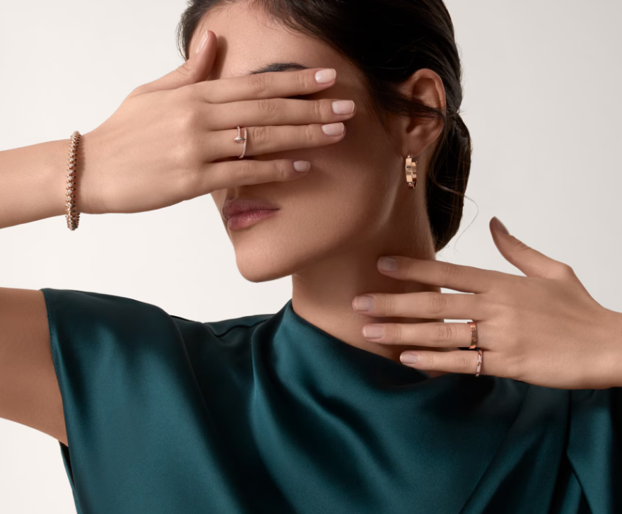 [Star Jewelry]LOVE RING 2.6mm-wide full-diamond ring Rose Gold