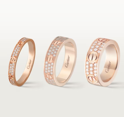 [Star Jewelry]LOVE RING 2.6mm-wide full-diamond ring Rose Gold