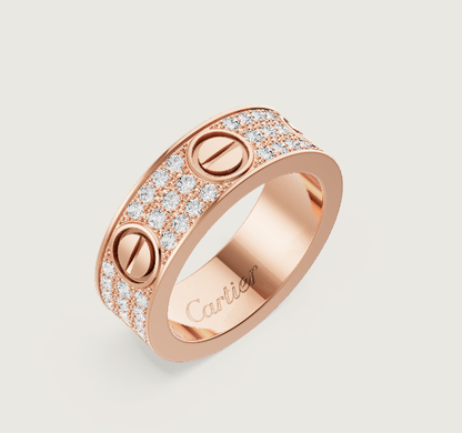 [Star Jewelry]LOVE RING 6.5mm-wide full-diamond ring Rose Gold