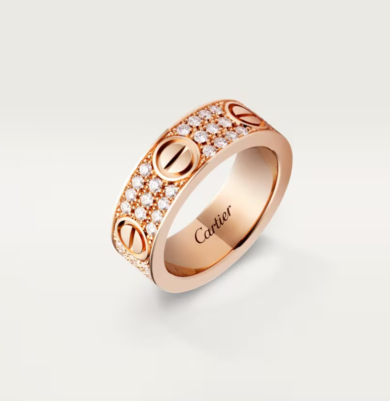 [Star Jewelry]LOVE RING 6.5mm-wide full-diamond ring Rose Gold