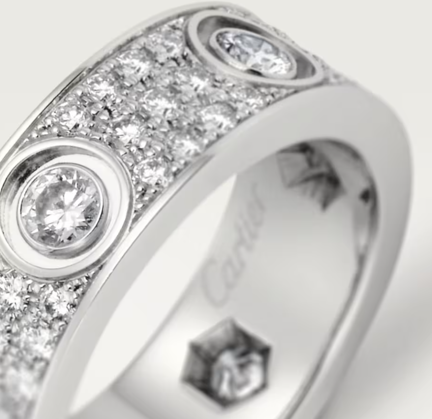 [Star Jewelry]LOVE RING 6.5MM Full Diamond, 6 Major Diamonds Silver