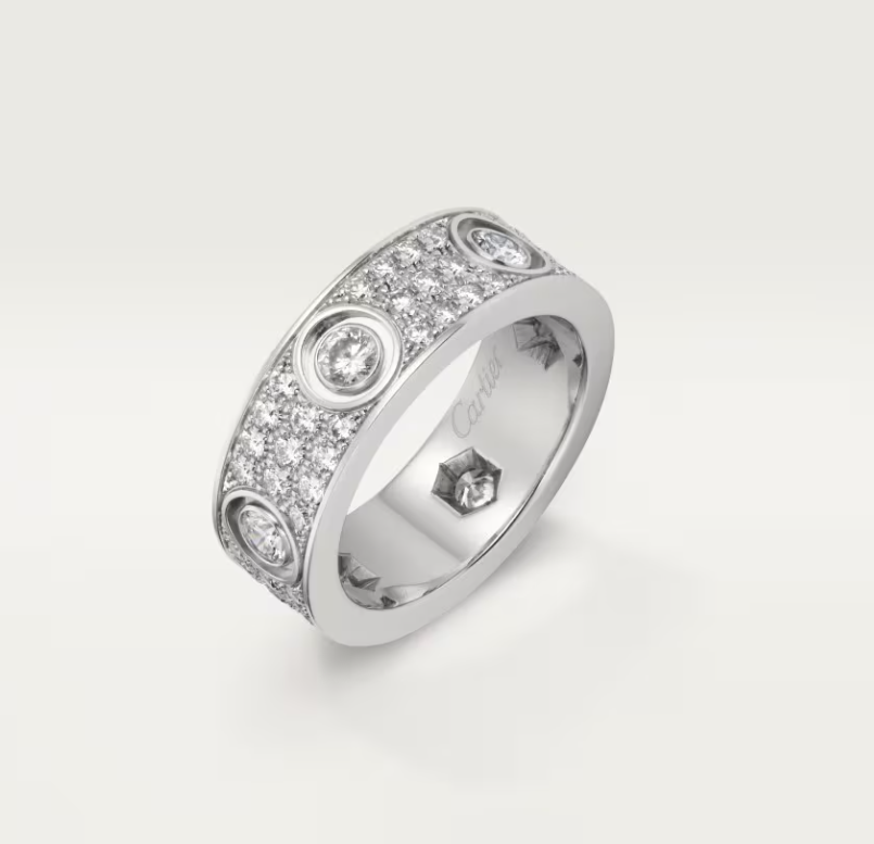 [Star Jewelry]LOVE RING 6.5MM Full Diamond, 6 Major Diamonds Silver